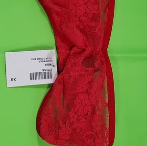 Lace Underwire Bra in Red